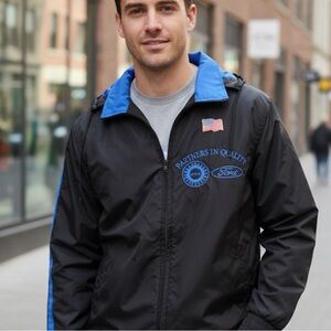 Ford UAW Partners in Quality Windbreaker Jacket Union Made, Size XL  USA